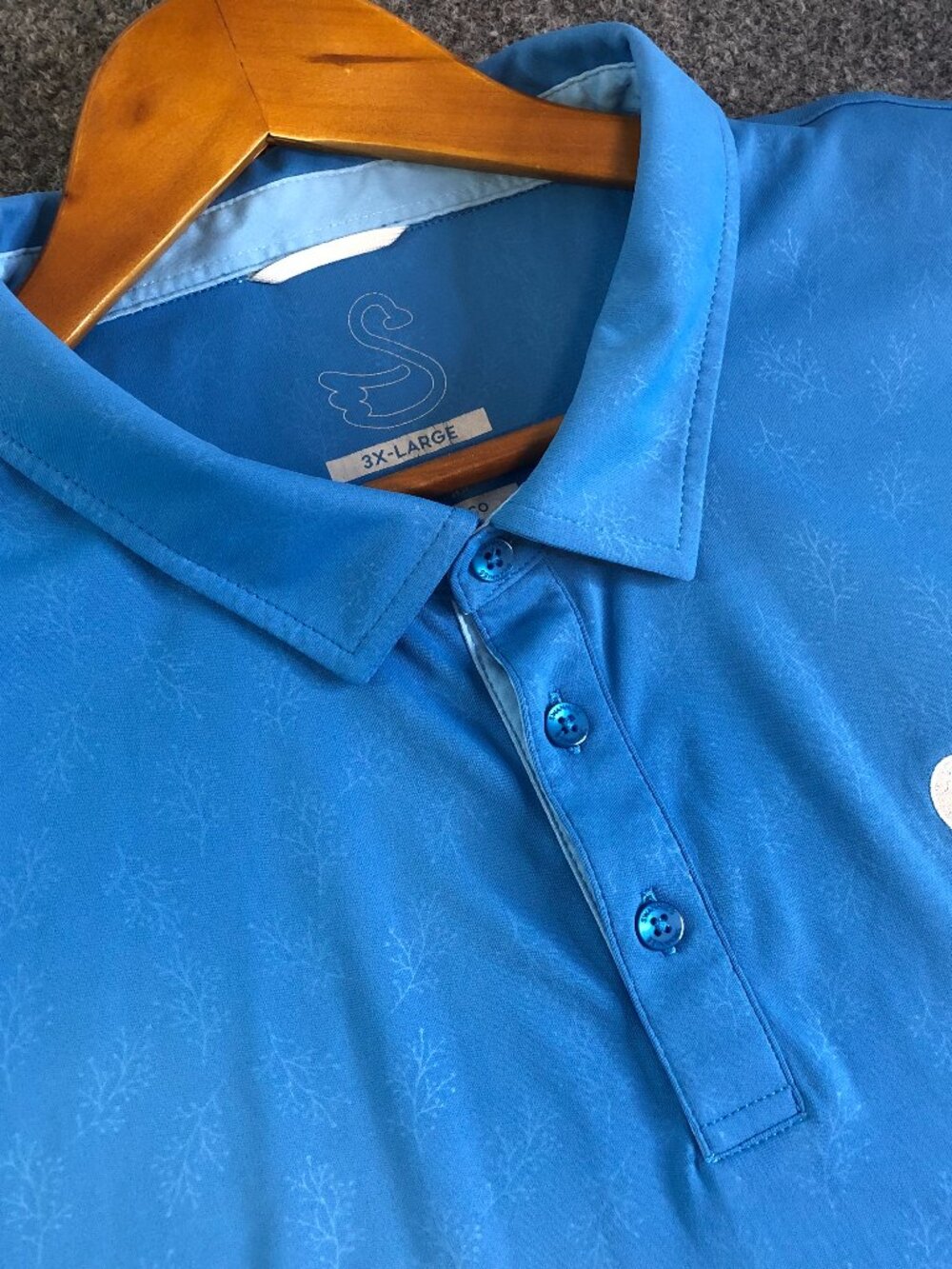 Swannies Polo Shirt Mens 3XL Blue Short Sleeve Golf Performance Stretch
